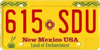 NM license plate 615SDU