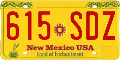 NM license plate 615SDZ