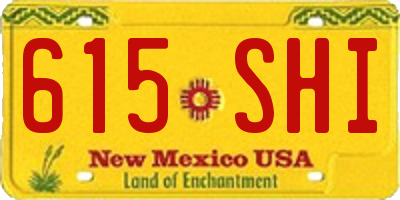 NM license plate 615SHI