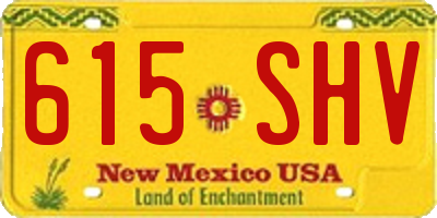 NM license plate 615SHV