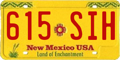 NM license plate 615SIH