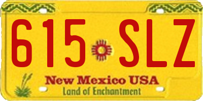 NM license plate 615SLZ