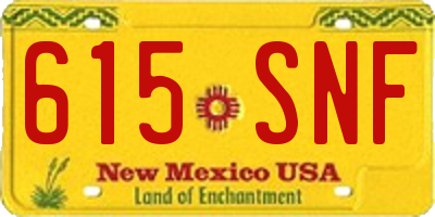 NM license plate 615SNF