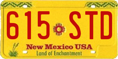 NM license plate 615STD
