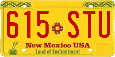 NM license plate 615STU