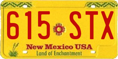 NM license plate 615STX