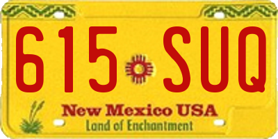 NM license plate 615SUQ