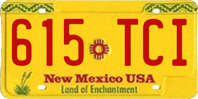 NM license plate 615TCI