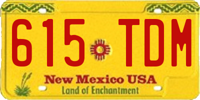 NM license plate 615TDM