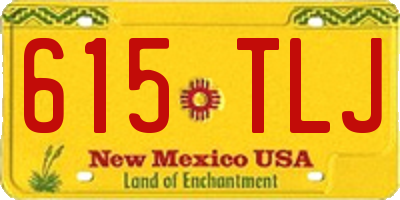 NM license plate 615TLJ
