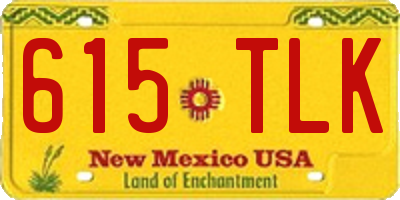 NM license plate 615TLK