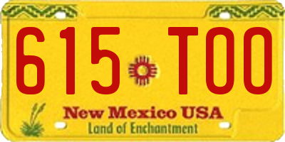 NM license plate 615TOO