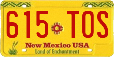 NM license plate 615TOS