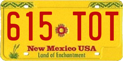 NM license plate 615TOT