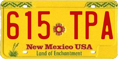 NM license plate 615TPA