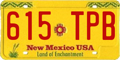 NM license plate 615TPB