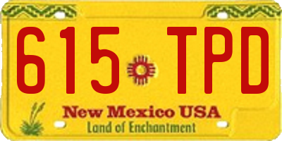 NM license plate 615TPD