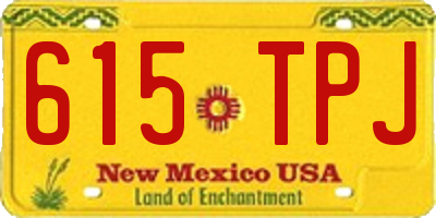 NM license plate 615TPJ