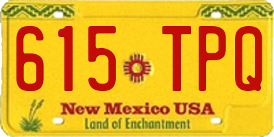 NM license plate 615TPQ