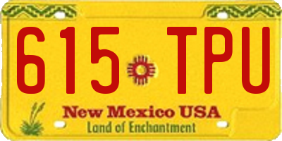 NM license plate 615TPU