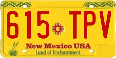 NM license plate 615TPV