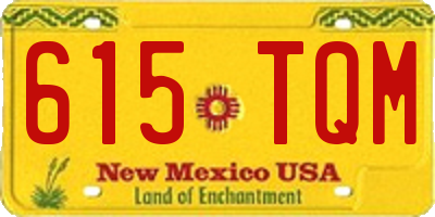 NM license plate 615TQM