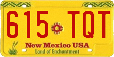 NM license plate 615TQT