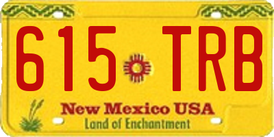 NM license plate 615TRB