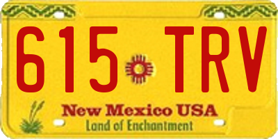 NM license plate 615TRV