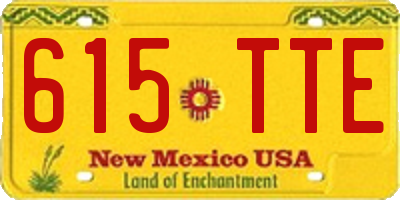NM license plate 615TTE