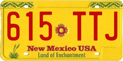 NM license plate 615TTJ