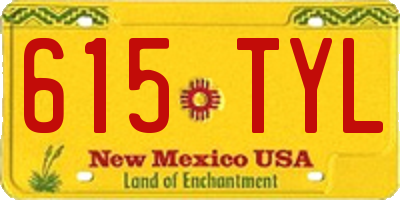 NM license plate 615TYL