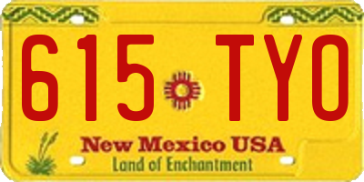 NM license plate 615TYO