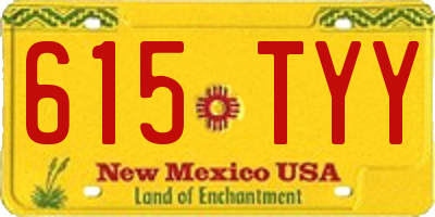 NM license plate 615TYY