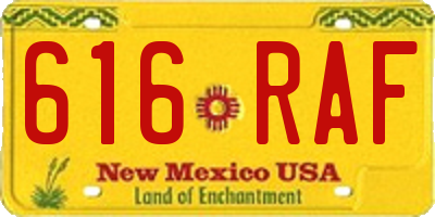 NM license plate 616RAF