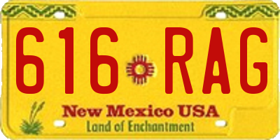 NM license plate 616RAG