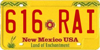 NM license plate 616RAI