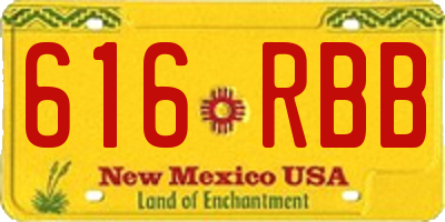 NM license plate 616RBB