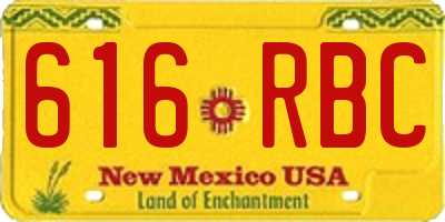 NM license plate 616RBC