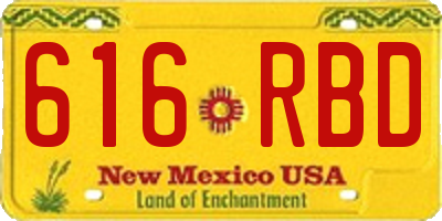 NM license plate 616RBD