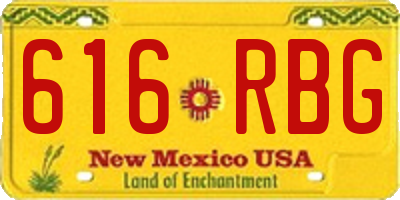 NM license plate 616RBG