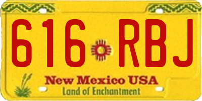 NM license plate 616RBJ