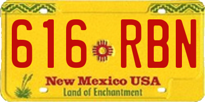NM license plate 616RBN