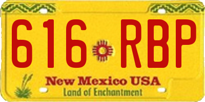 NM license plate 616RBP
