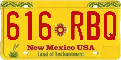 NM license plate 616RBQ