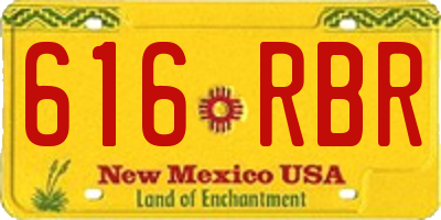NM license plate 616RBR