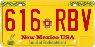 NM license plate 616RBV