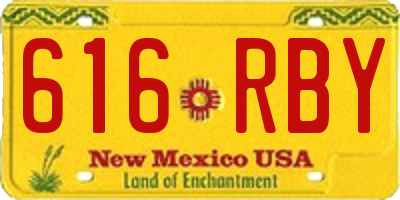 NM license plate 616RBY
