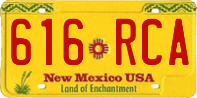 NM license plate 616RCA