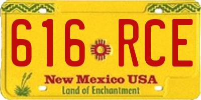 NM license plate 616RCE
